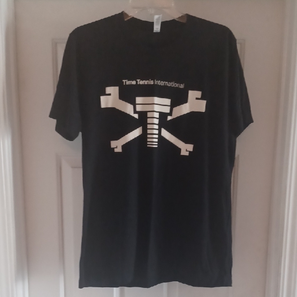 Bella Canvas Black Tee with White Time Tennis International Graphic